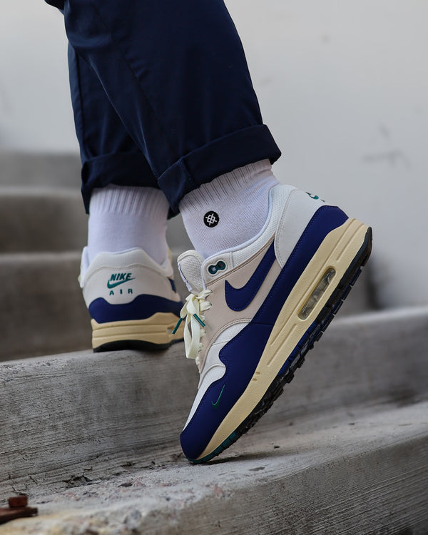 Nike Air Max 1 Athletic Department Deep Royal Blue, Lifestyle View 3, SKU FQ8048-133
