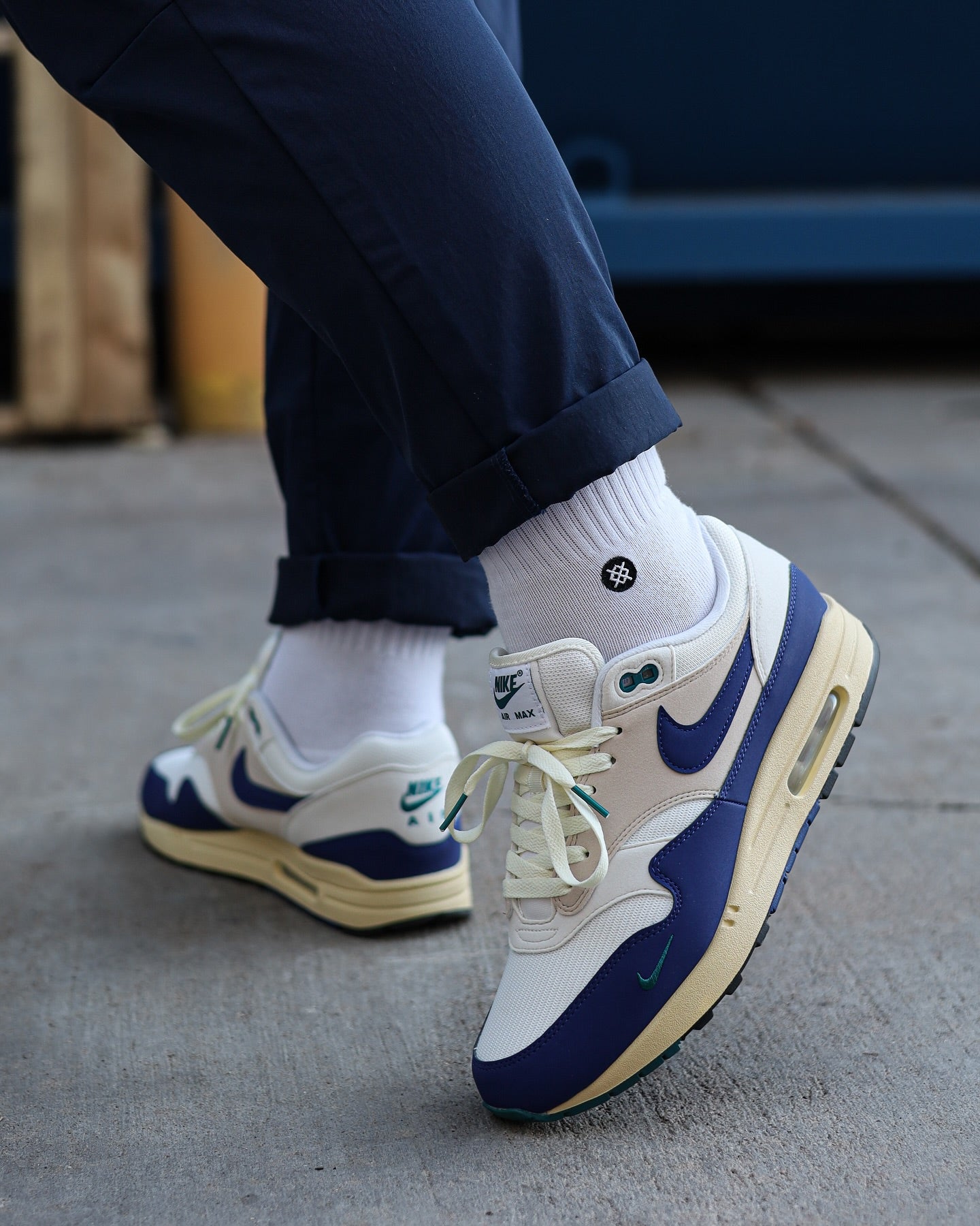 Nike Air Max 1 Athletic Department Deep Royal Blue, Lifestyle View 4, SKU FQ8048-133