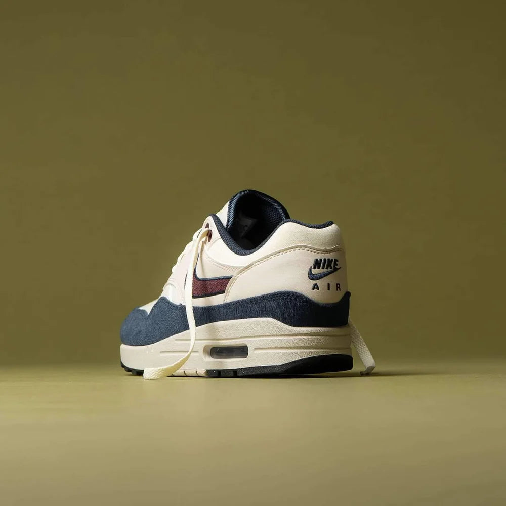 Nike Air Max 1 Coconut Milk Burgundy Crush Navy, Lifestyle View 2, SKU FN6952-103