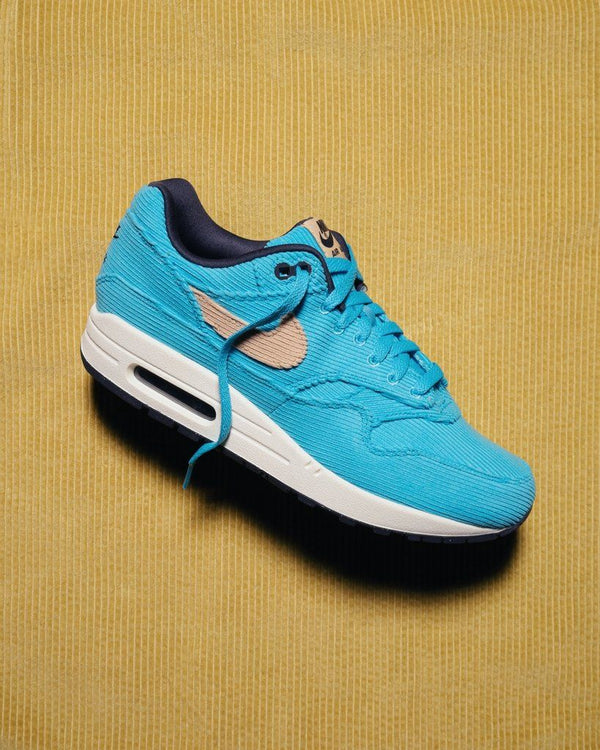 Nike Air Max 1 Corduroy Baltic Blue, Lifestyle View 1, SKU FB8915-400