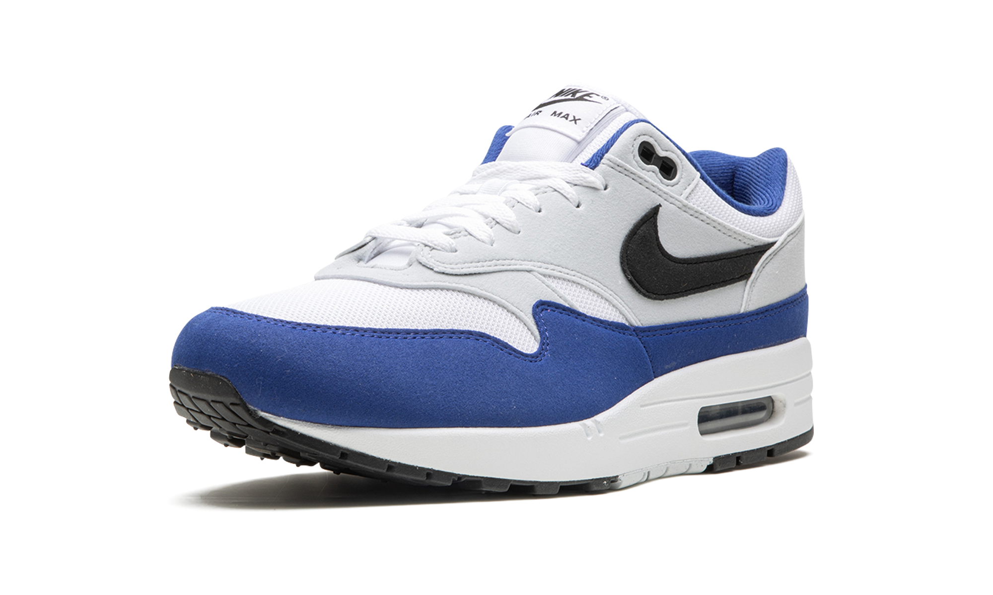 nike air max 1 deep royal blue+FD9082-100+left diagnol single view