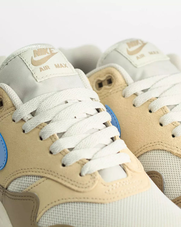 Nike Air Max 1 Essential Light Bone/Psychic Blue, Lifestyle View 3, SKU FZ5808-009