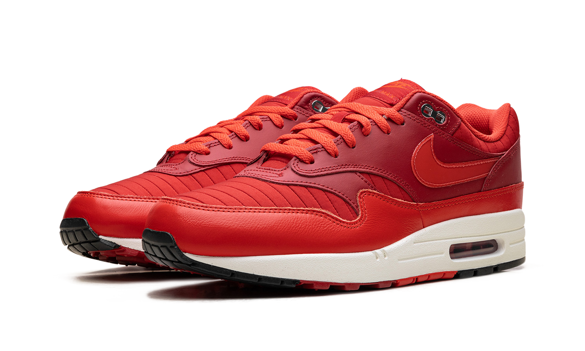nike air max 1 gym red crimson+HQ3607-687+diagnol left view