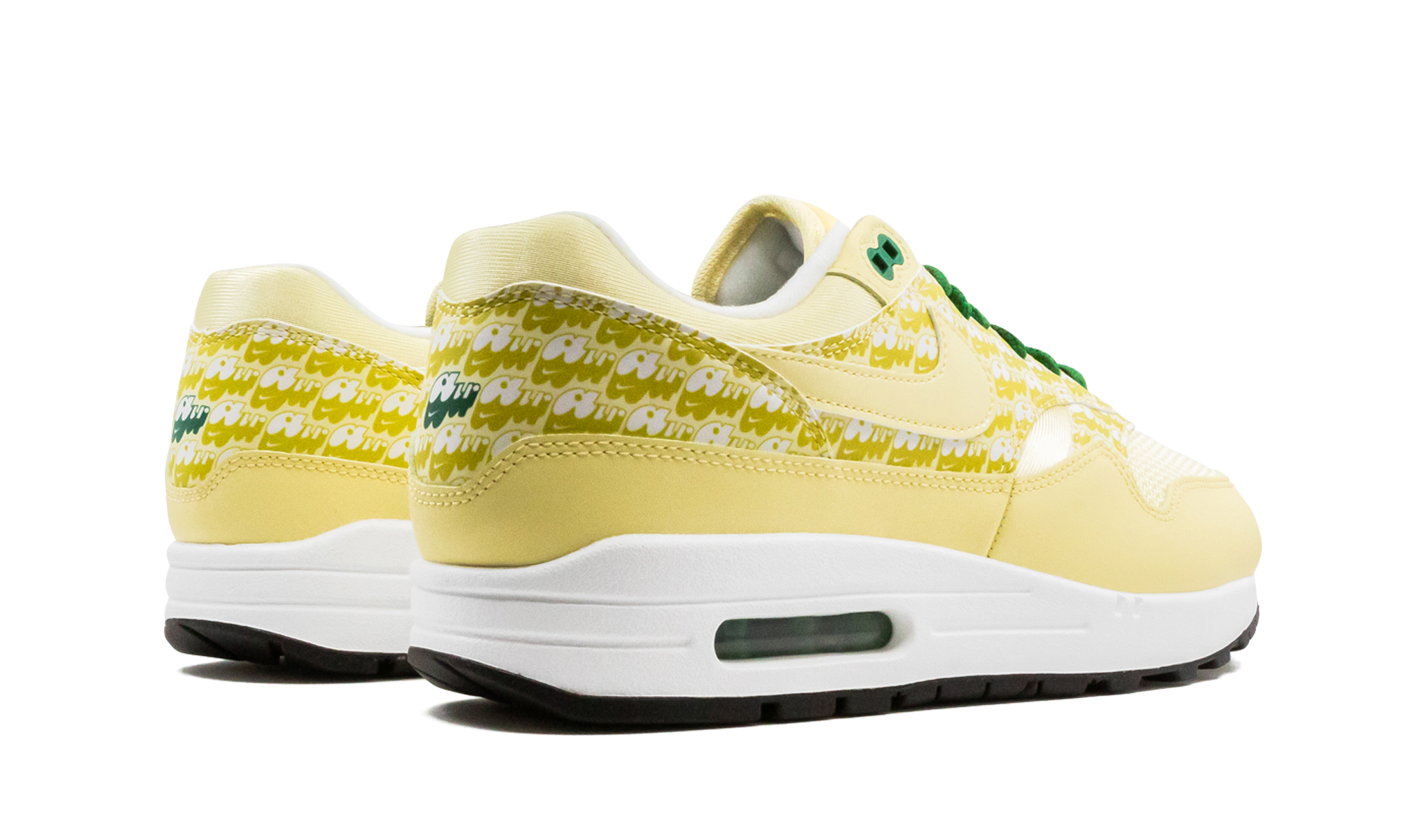 nike air max 1 lemonade 2020+CJ0609-700+diagnol right behind view