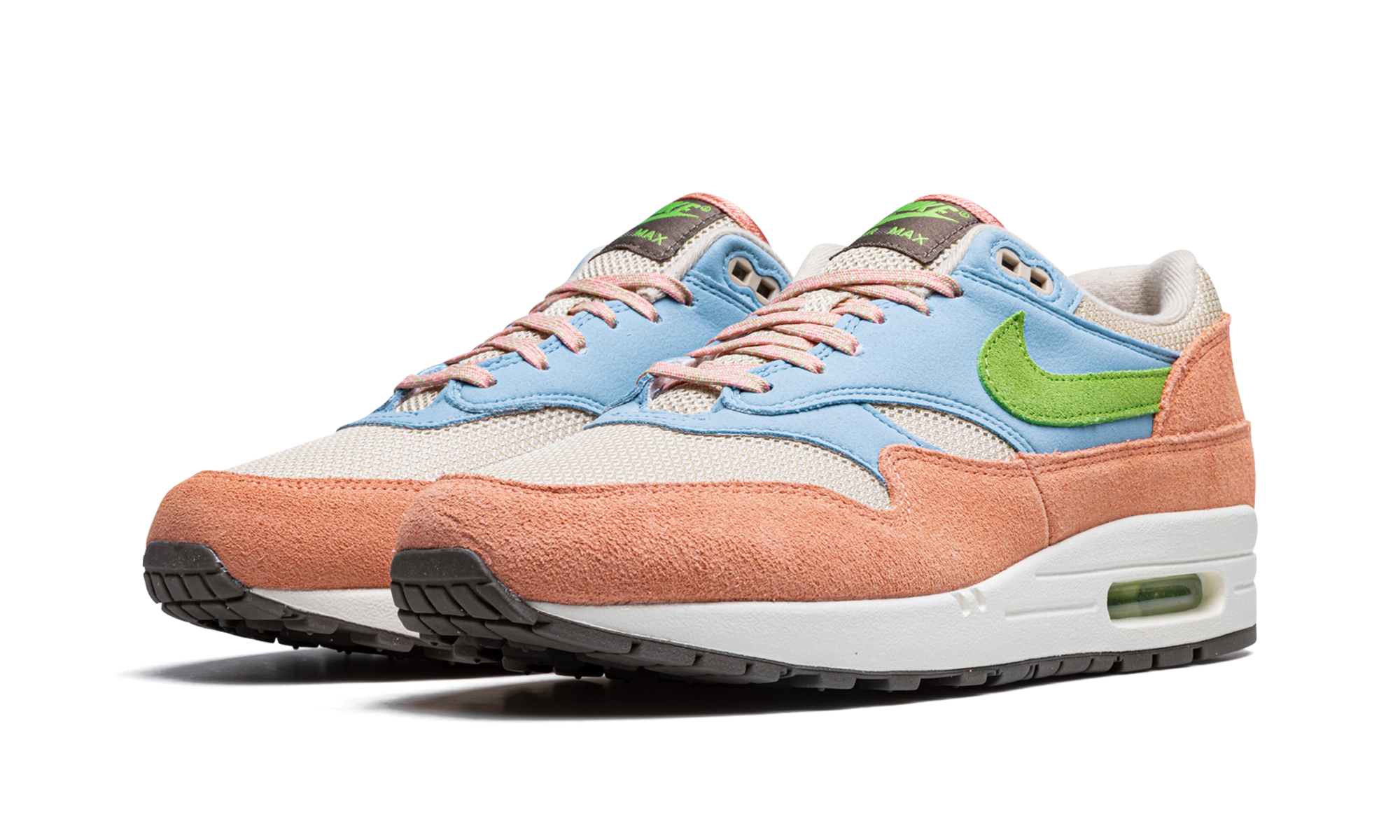 nike air max 1 light madder root worn blue+DV3196-800+diagnol left view