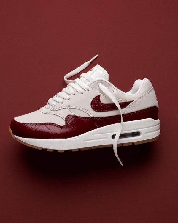 Nike Air Max 1 LX Team Red (Women's), Lifestyle View 1, SKU FJ3169-100