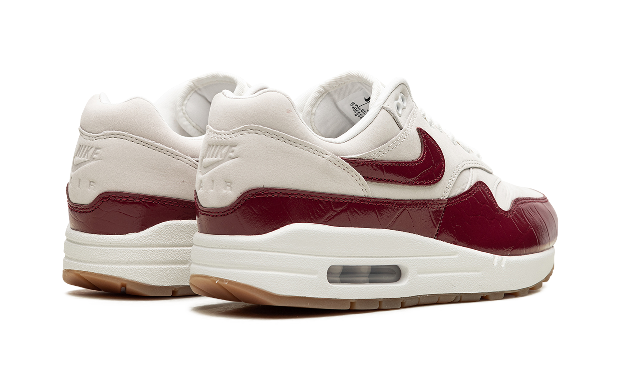 nike air max 1 lx team red women s+FJ3169-100+diagnol right behind view