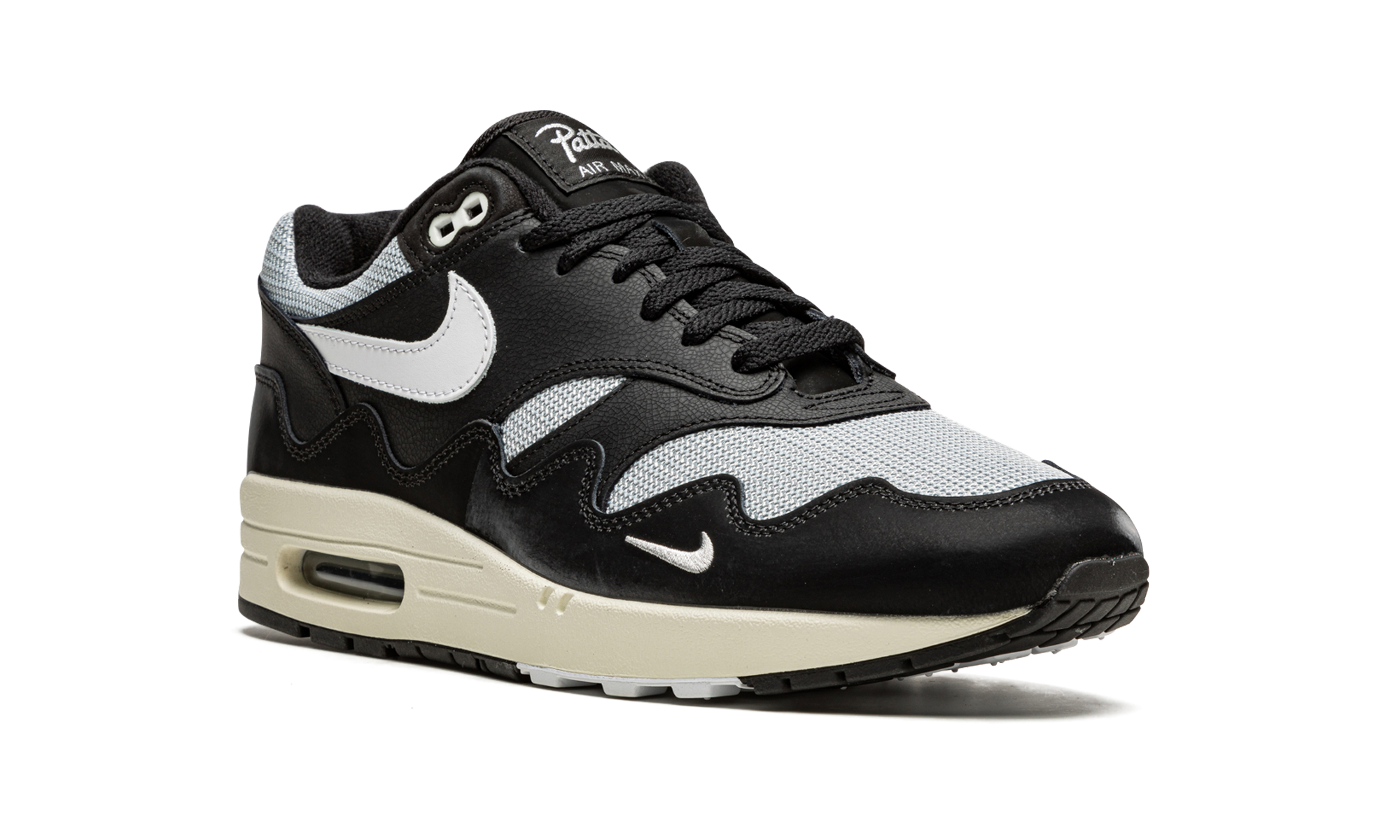 nike air max 1 patta waves black with bracelet+DQ0299-001+diagnol right view