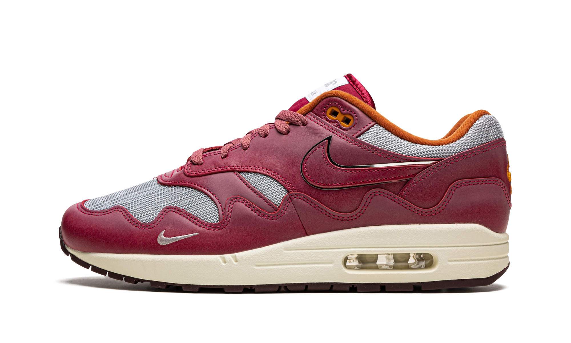 nike air max 1 patta waves rush maroon with bracelet+DO9549-001+diagnol right view 1