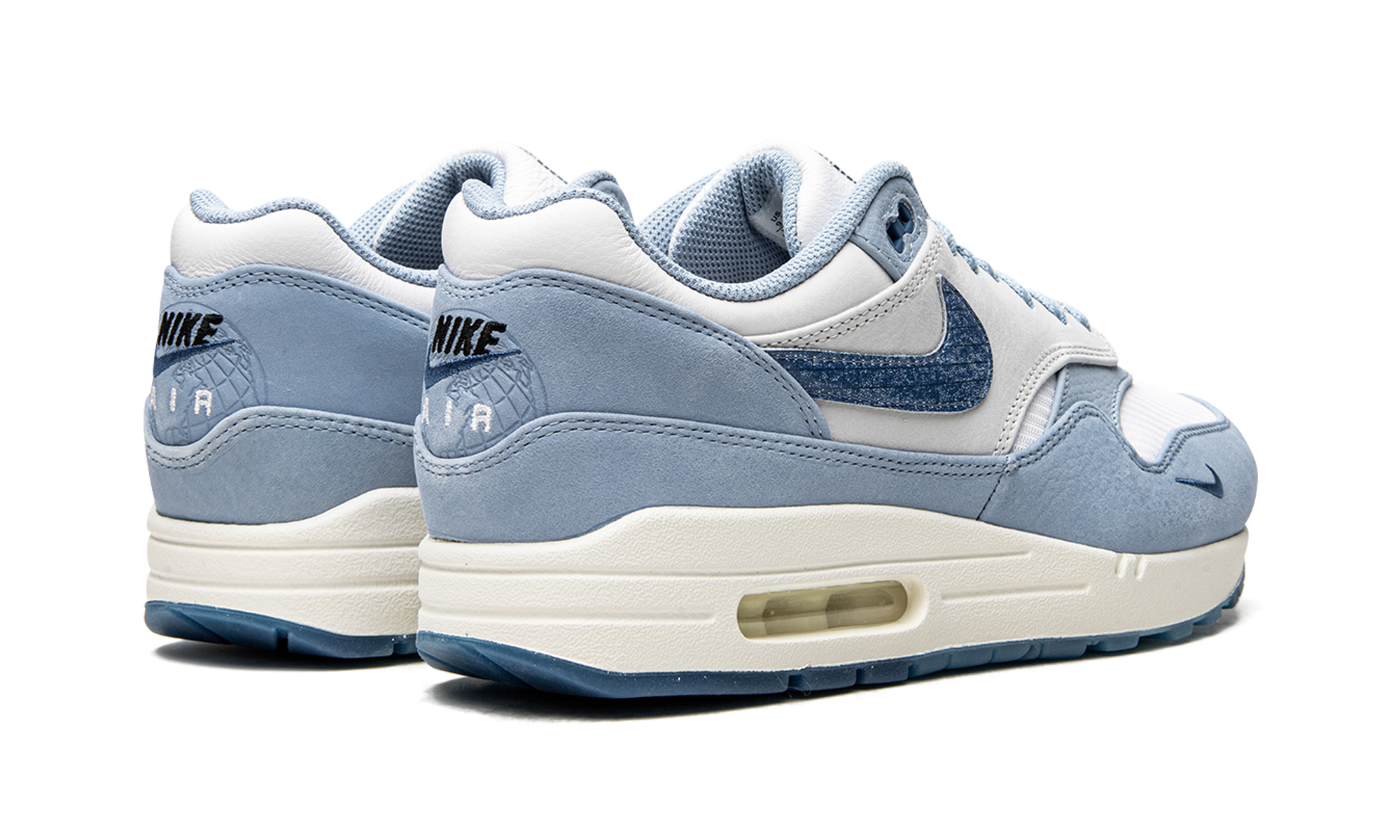 nike air max 1 premium blueprint+DR0448-100+diagnol right behind view