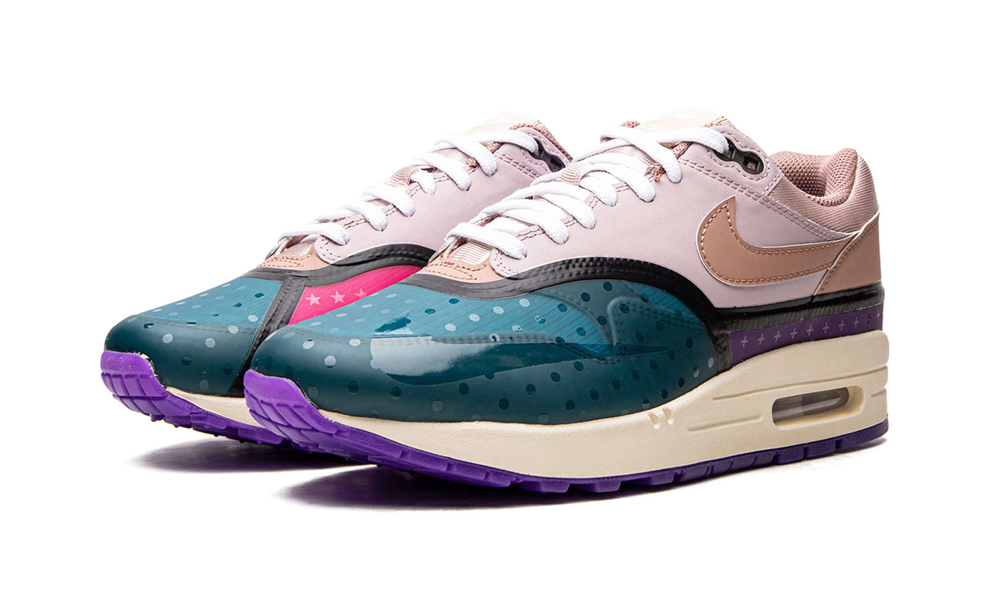 nike air max 1 premium plum fog fossil rose women s+DV2301-501+diagnol left view