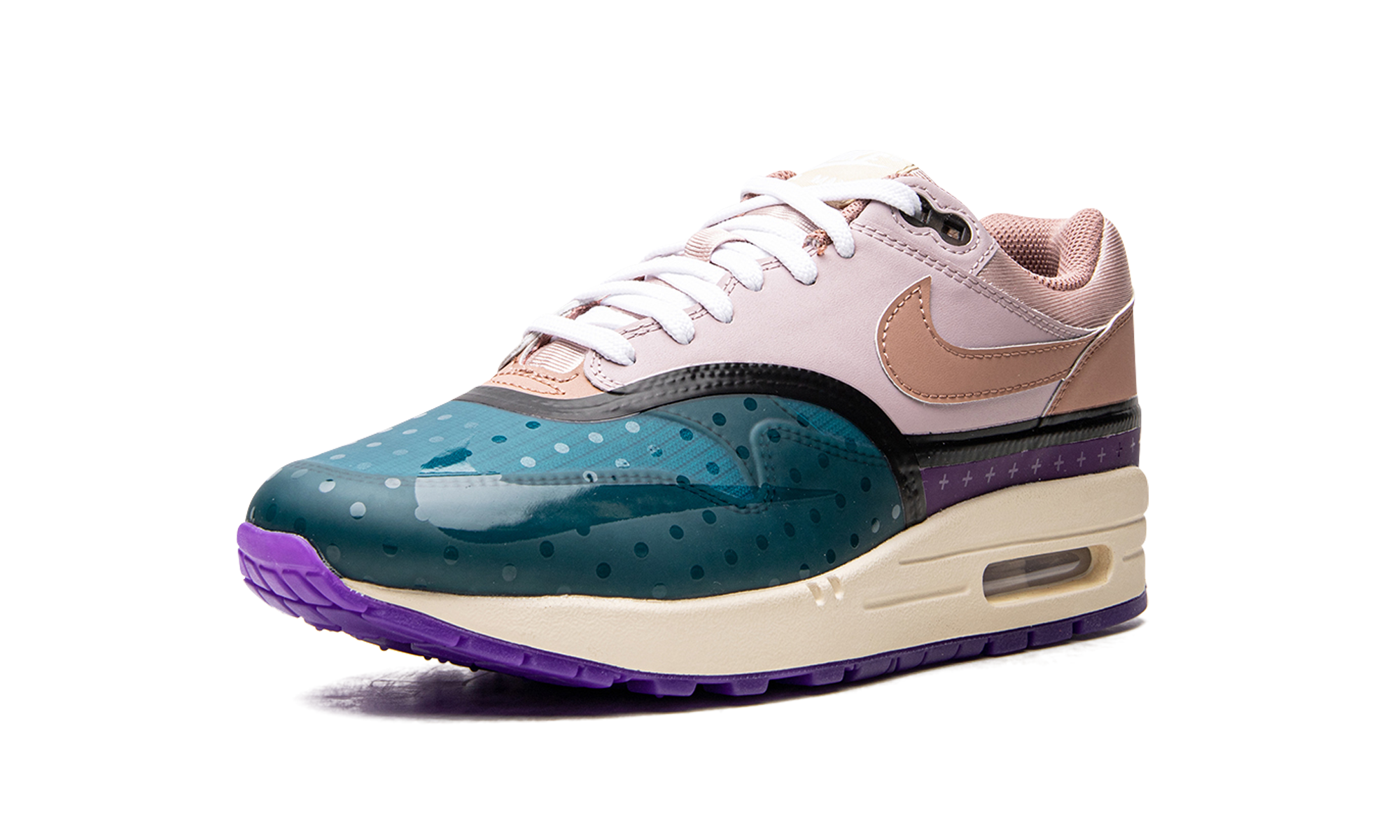 nike air max 1 premium plum fog fossil rose women s+DV2301-501+left diagnol single view
