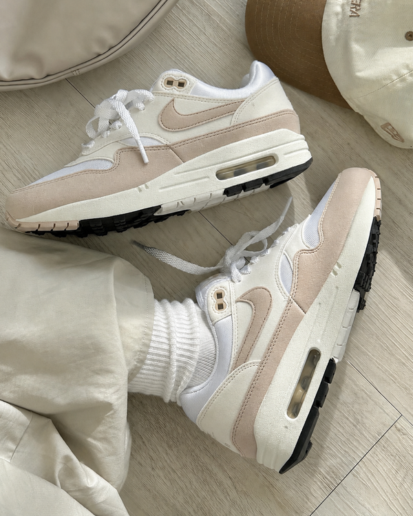 Nike Air Max 1 Premium Sanddrift (Women's), Lifestyle View 2, SKU FB5060-100