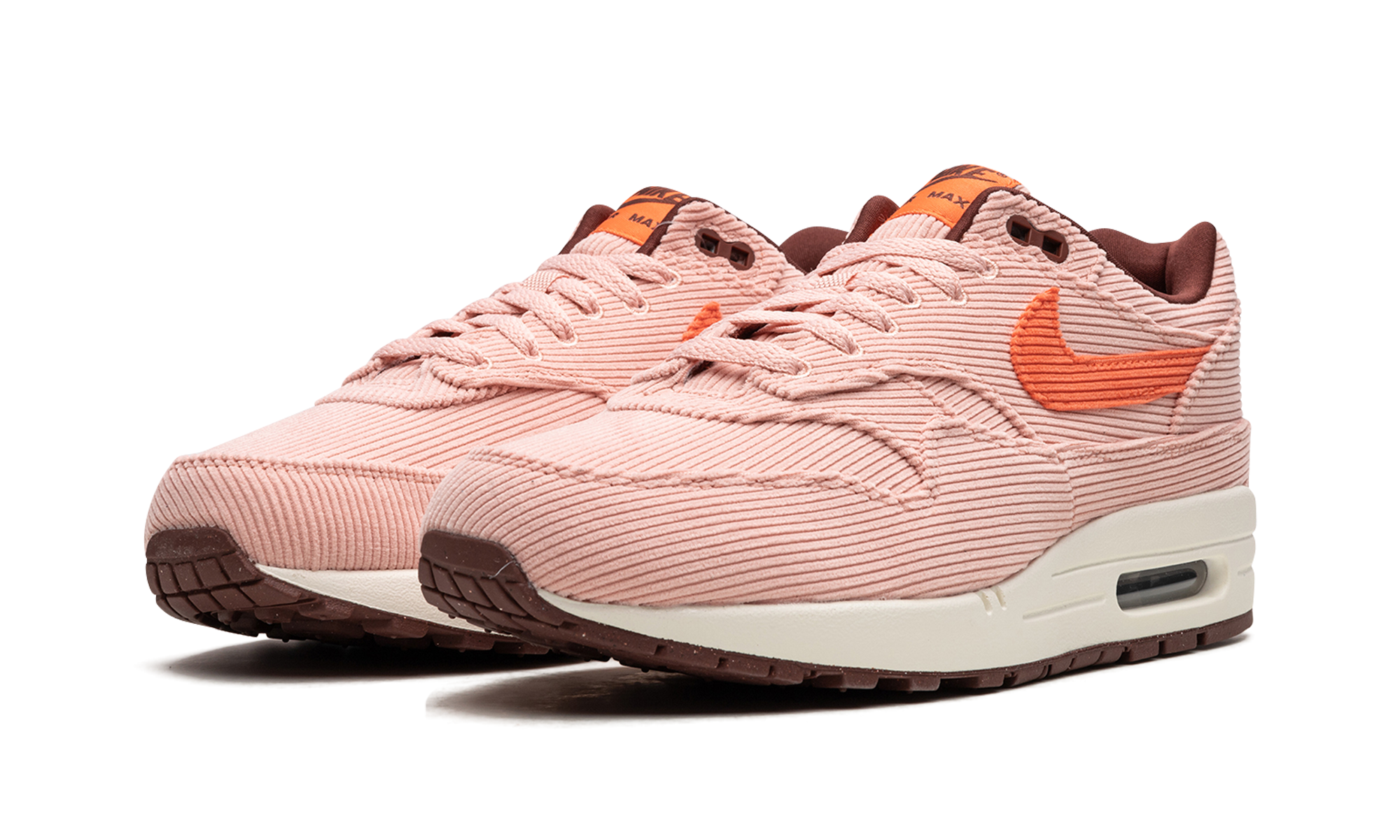 nike air max 1 prm corduroy coral stardust+FB8915-600+diagnol left view