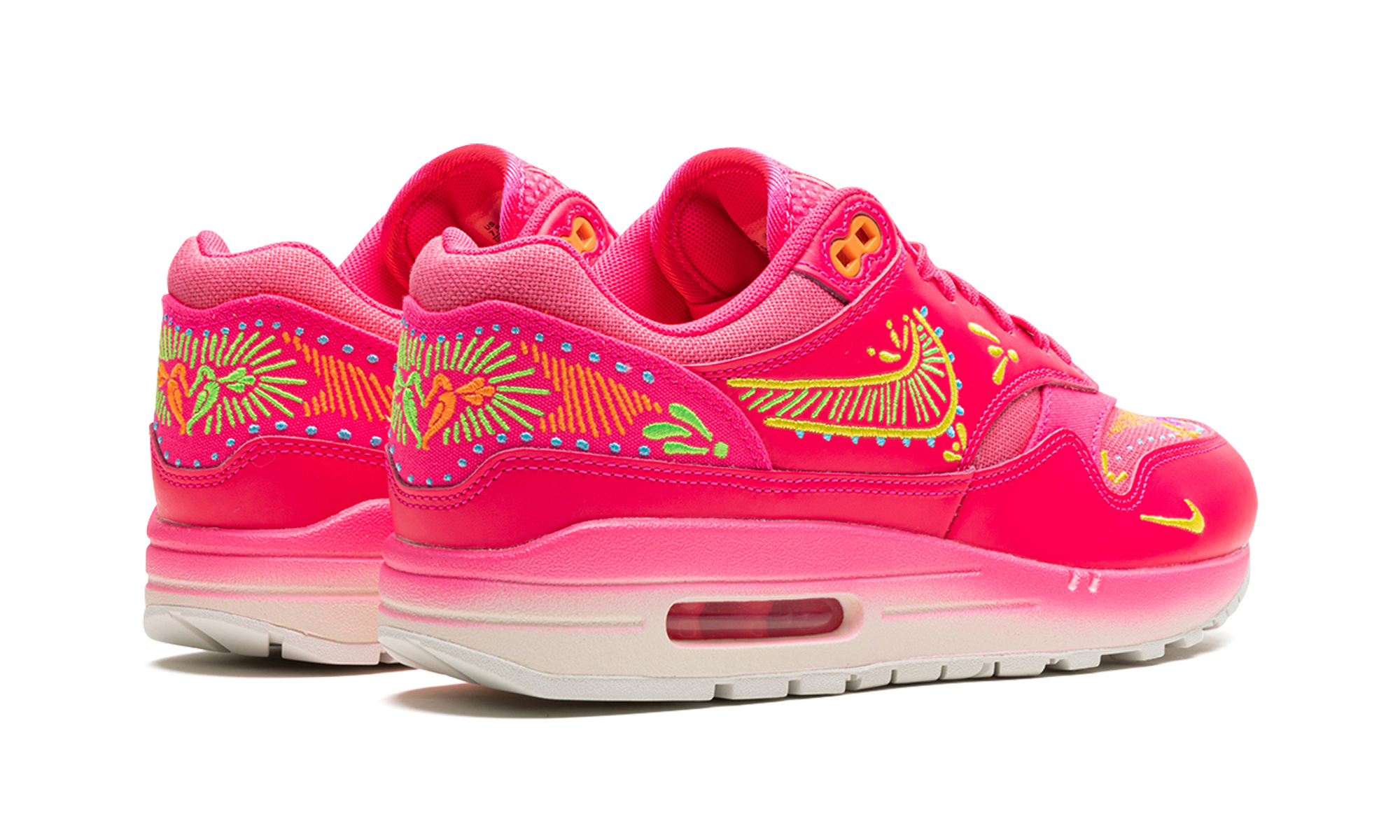 nike air max 1 prm dia de muertos+FQ8172-645+diagnol right behind view