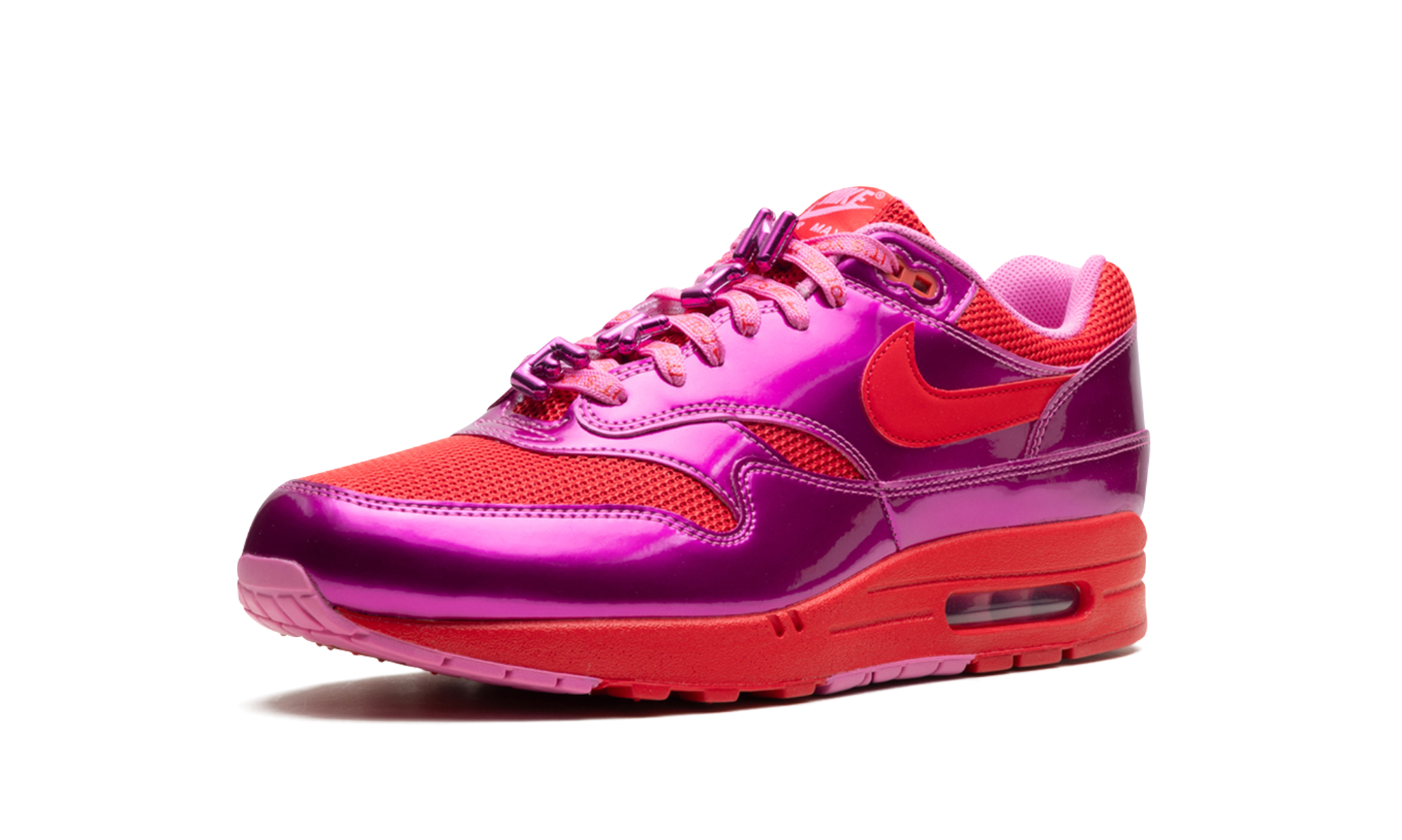 nike air max 1 prm valentines day playful pink+HV2301-600+left diagnol single view