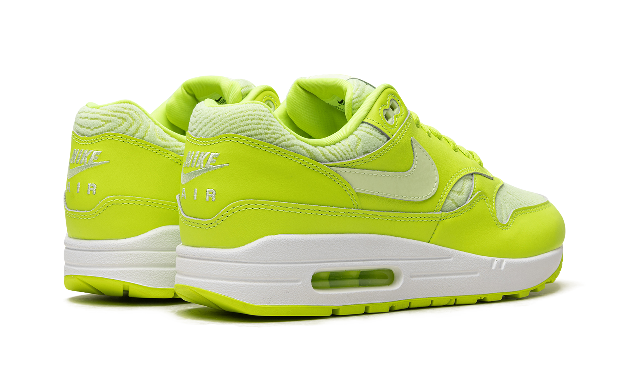 nike air max 1 prm volt+FN6832-702+diagnol right behind view