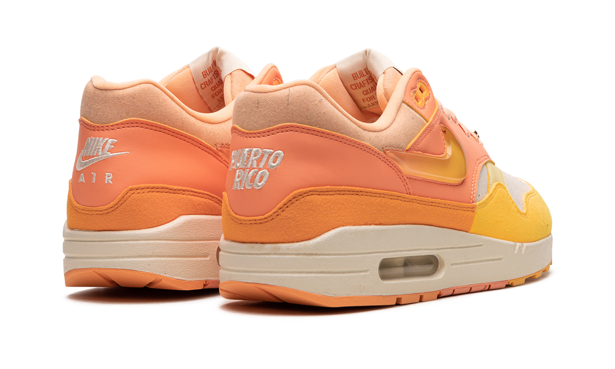 nike air max 1 puerto rico orange frost+FD6955-800+diagnol right behind view