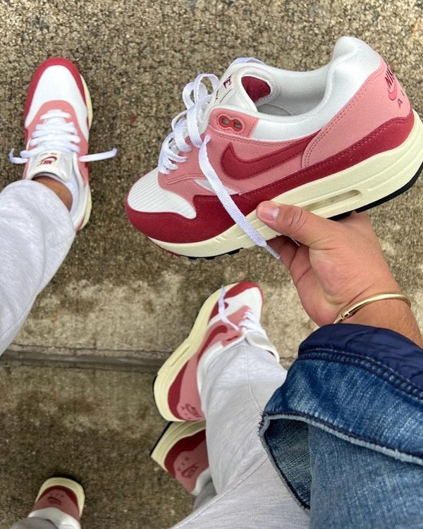 Nike Air Max 1 Red Stardust (Women's), Lifestyle View 2, SKU DZ2628-103
