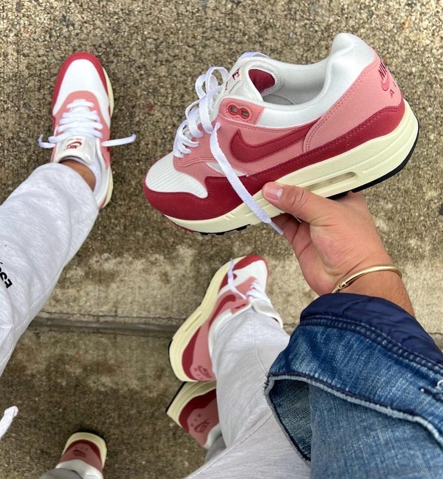 Nike Air Max 1 Red Stardust (Women's), Lifestyle View 2, SKU DZ2628-103