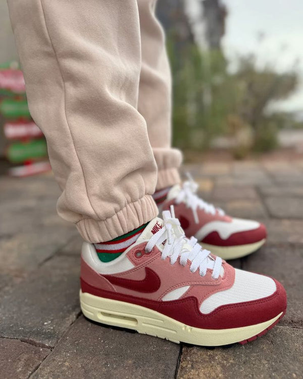 Nike Air Max 1 Red Stardust (Women's), Lifestyle View 1, SKU DZ2628-103