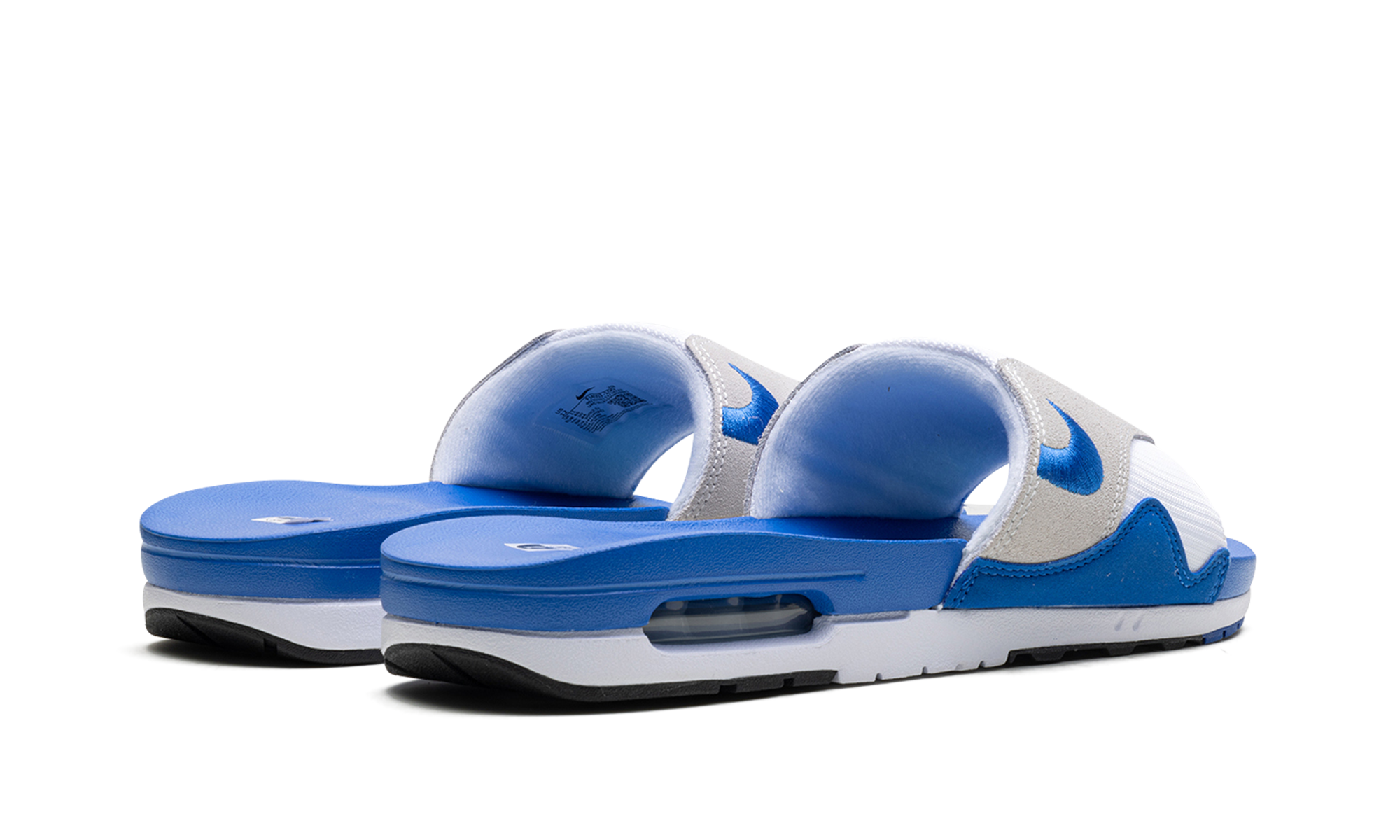 nike air max 1 slide royal+FJ4007-100+diagnol right behind view