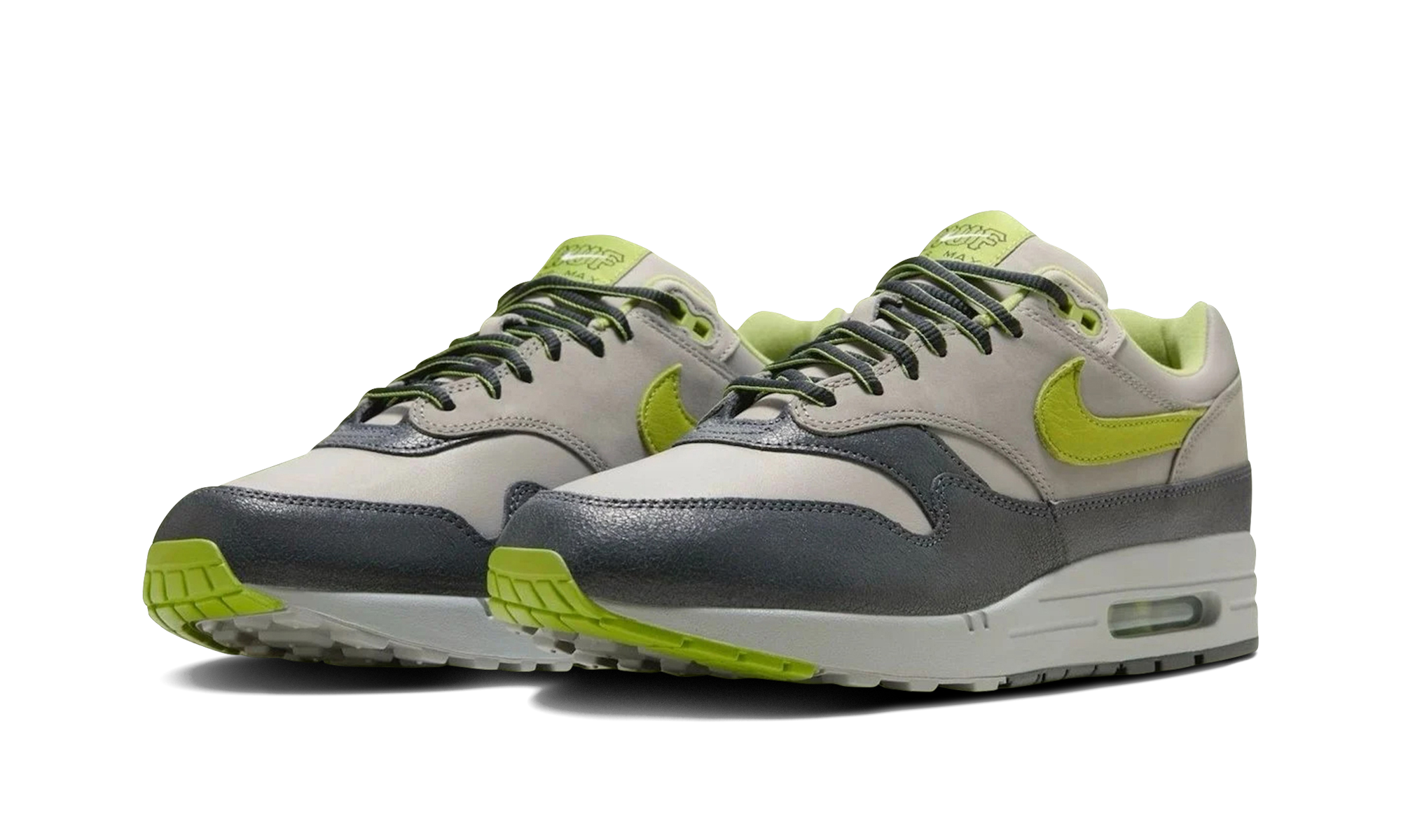 nike air max 1 sp huf pear green 2024+HF3713-002+diagnol left view