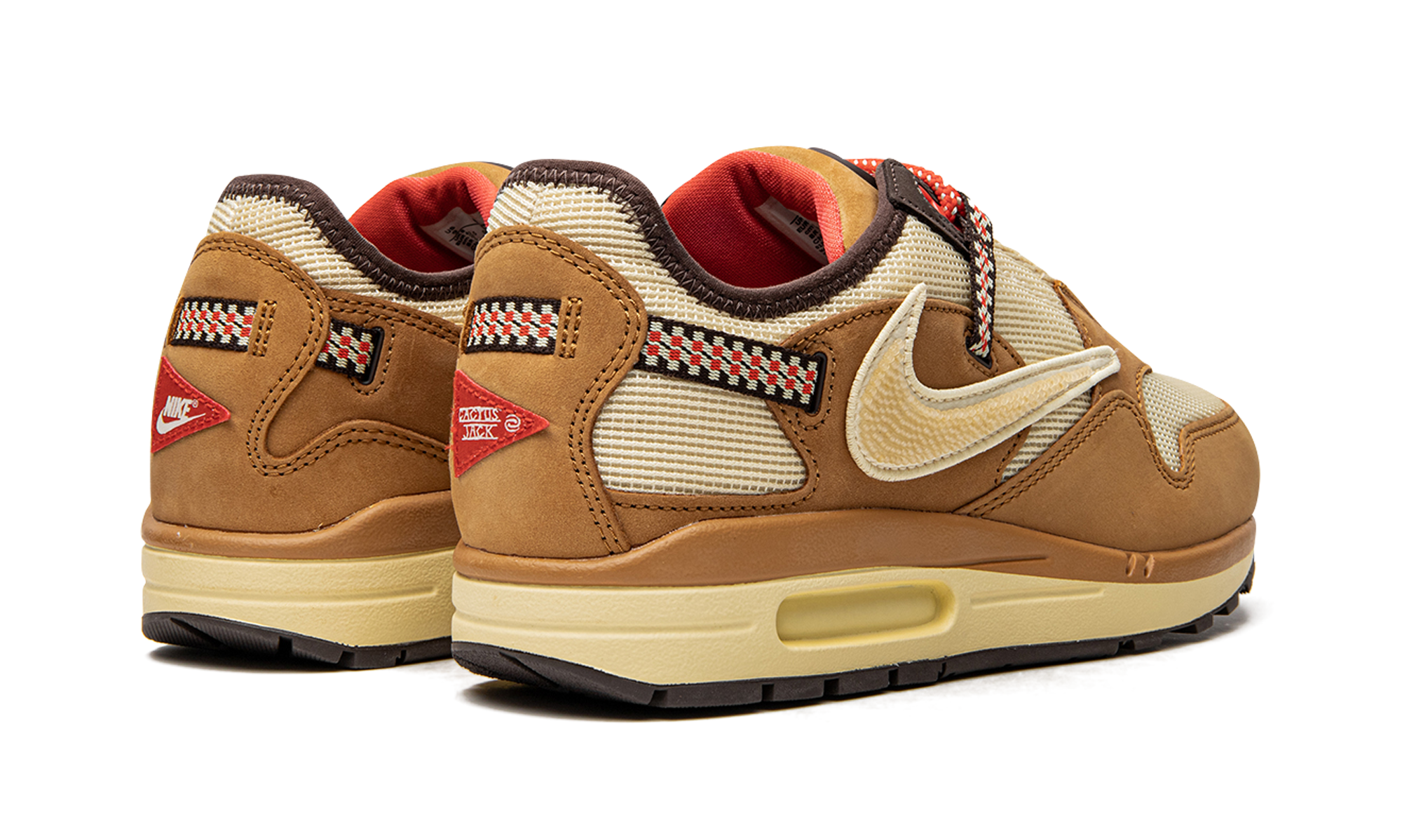 nike air max 1 travis scott cactus jack wheat lemon drop+DO9392-701+diagnol right behind view