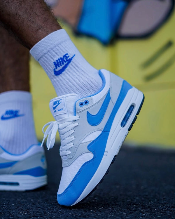 Nike Air Max 1 White University Blue, Lifestyle View 4, SKU FD9082-103