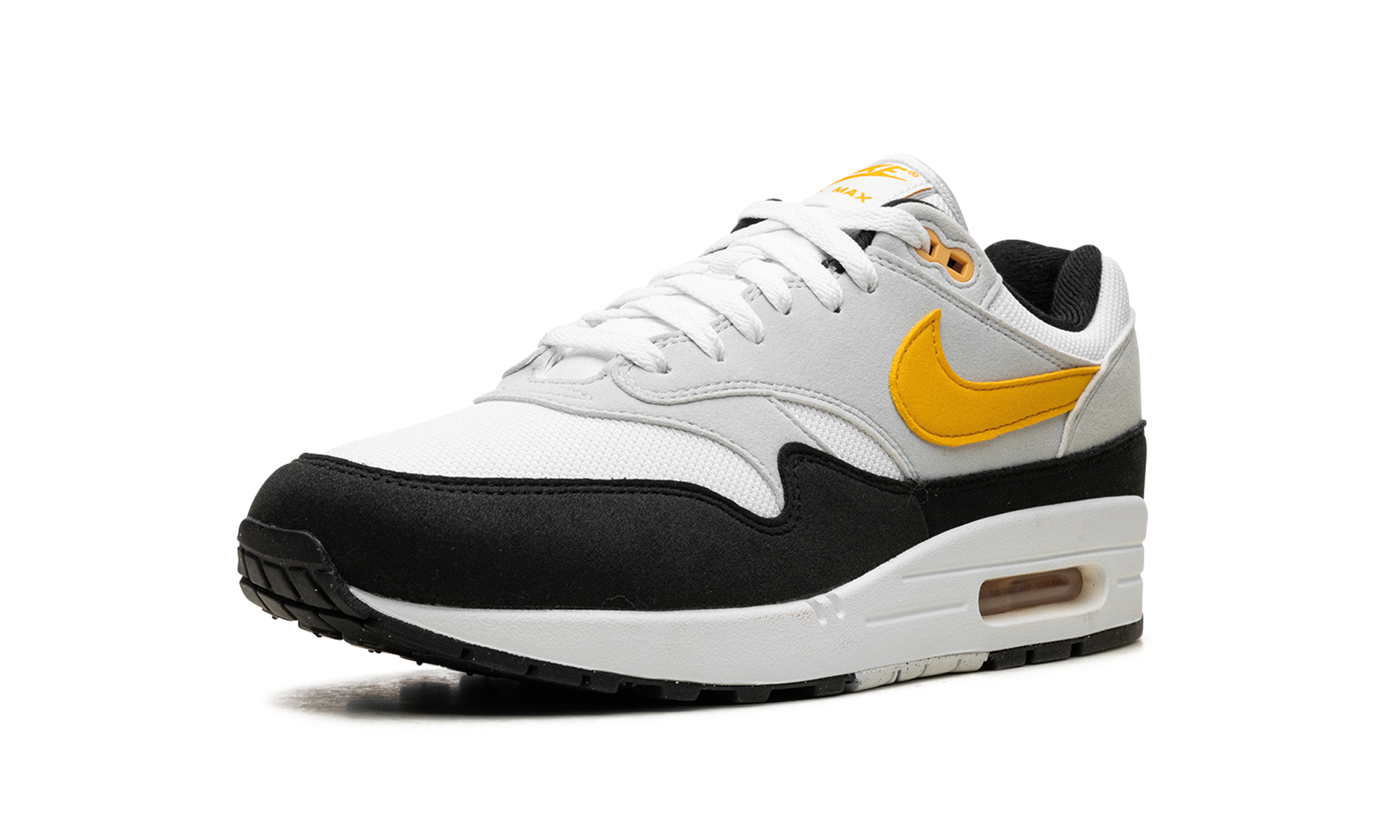 nike air max 1 white university gold+FD9082-104+left diagnol single view