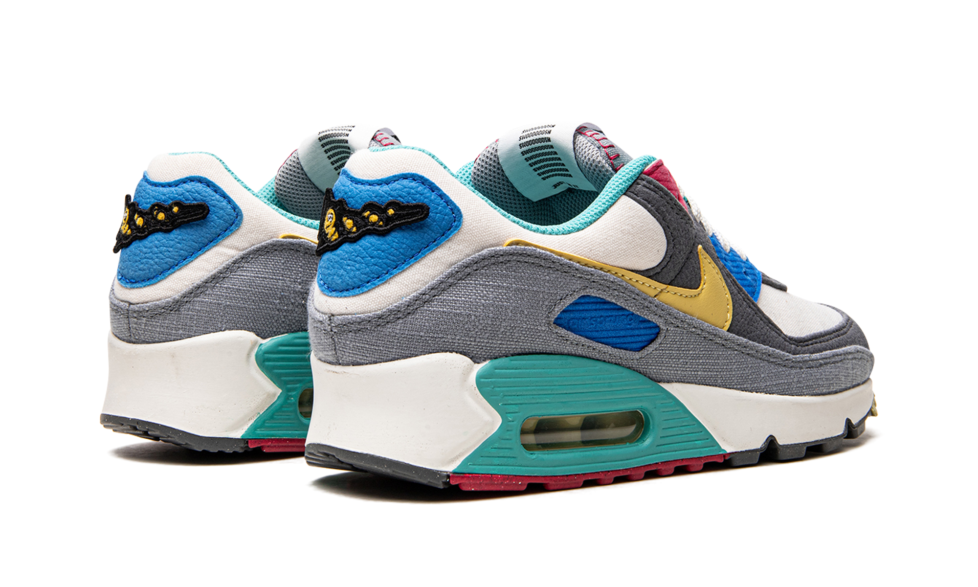 nike air max 90 air sprung iron grey+DM8171-001+diagnol right behind view