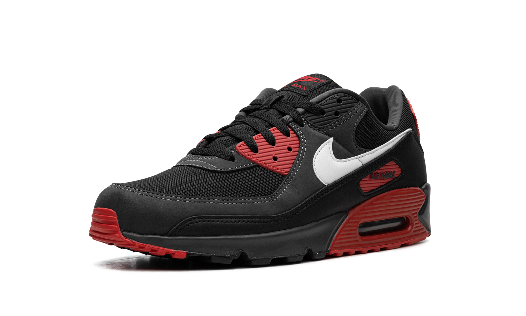 nike air max 90 anthracite mystic red+FB9658-001+left diagnol single view