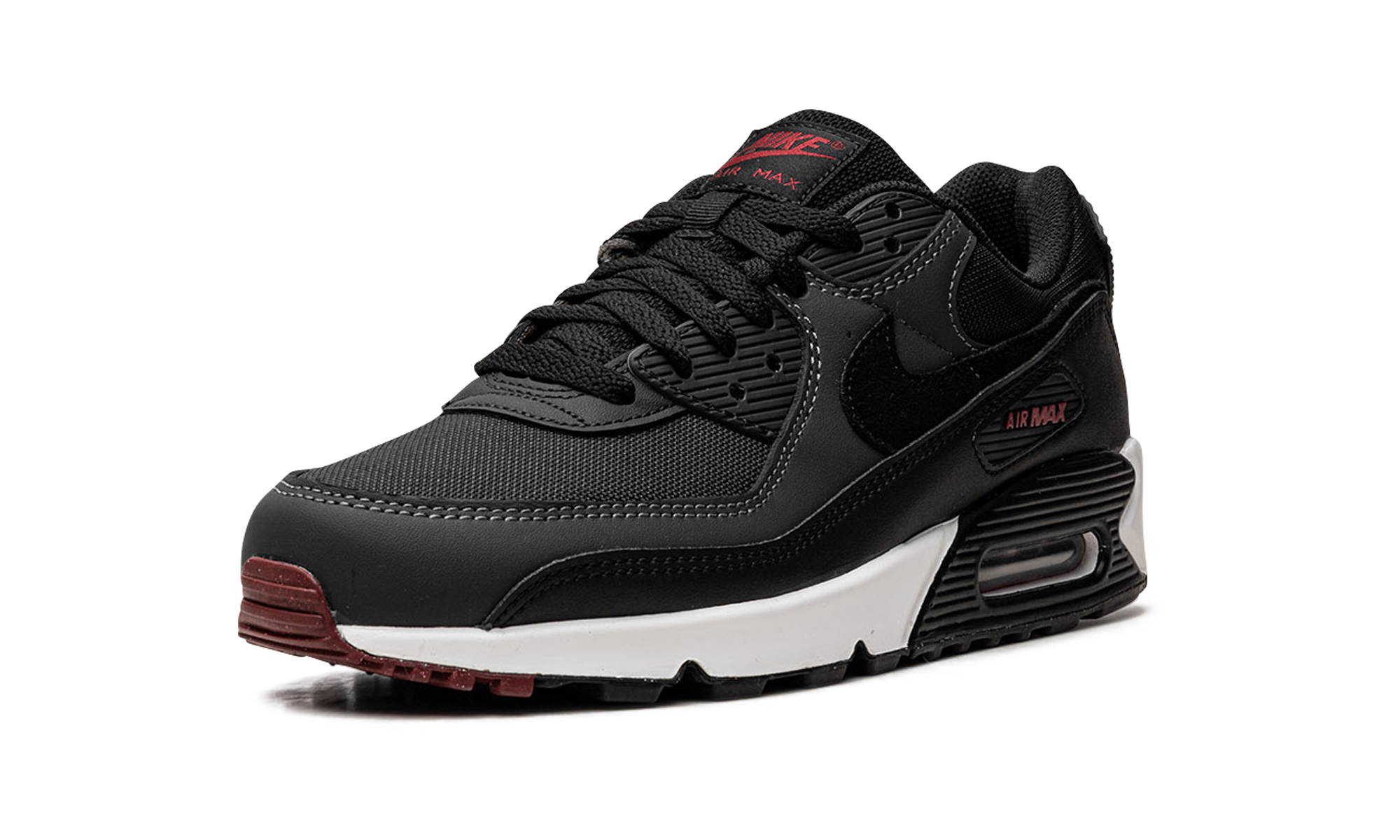nike air max 90 anthracite team red+DQ4071-001+left diagnol single view