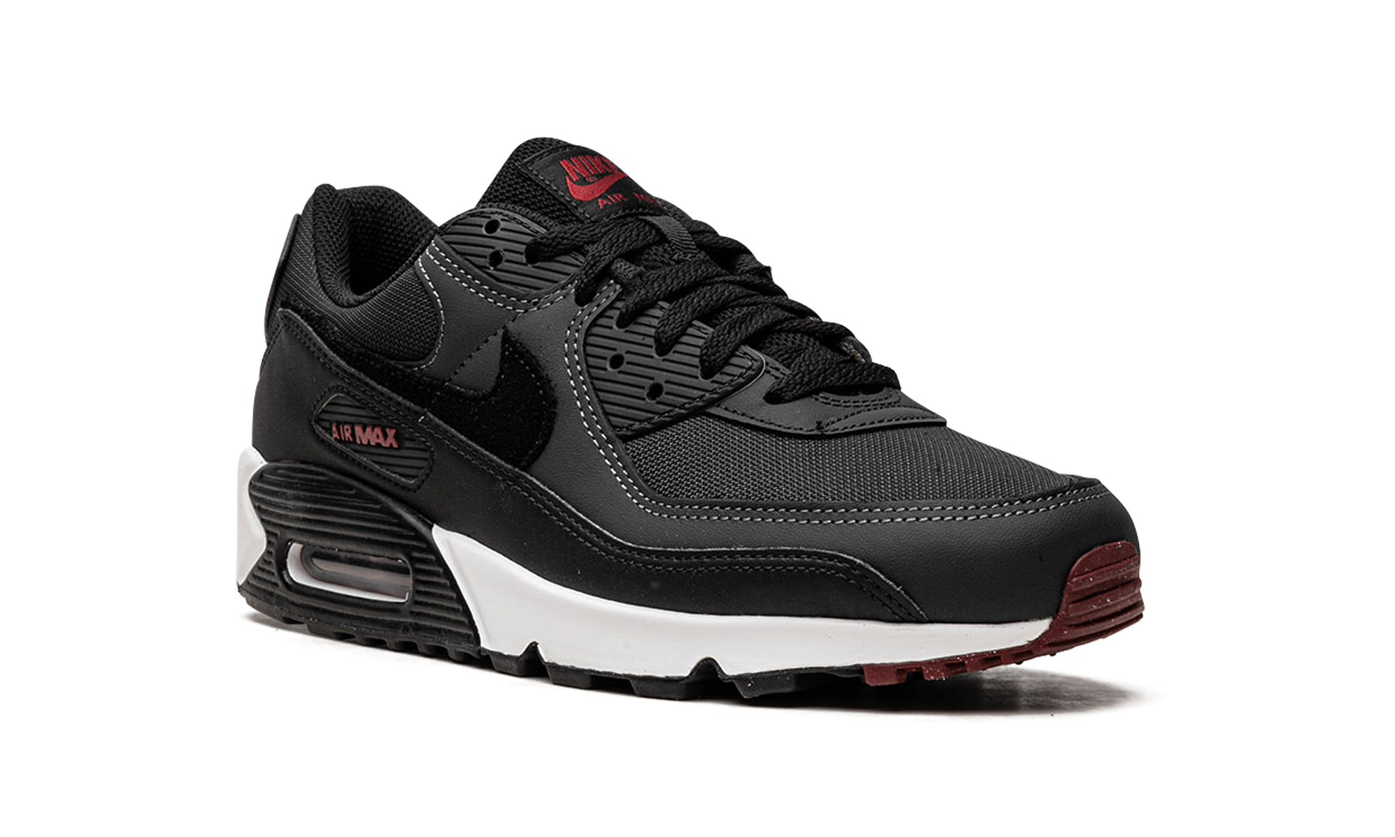 nike air max 90 anthracite team red+DQ4071-001+diagnol right view
