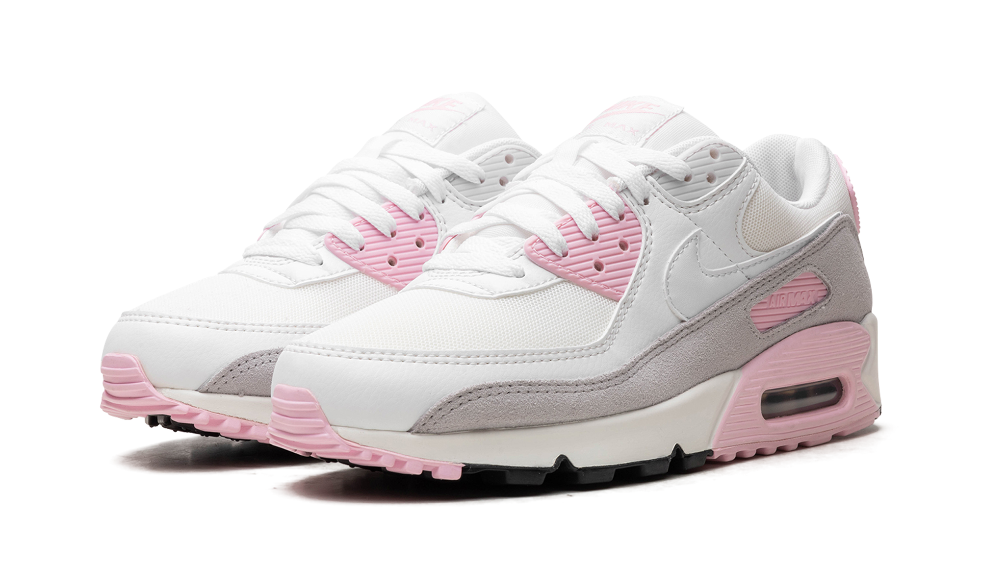nike air max 90 athletic department white pink women s+FN7489-100+diagnol left view