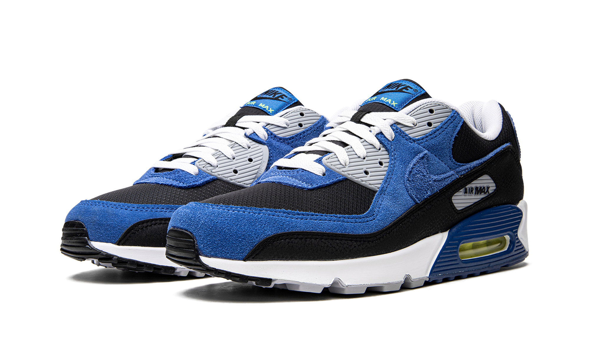 nike air max 90 black atlantic blue+DM0029-001+diagnol left view