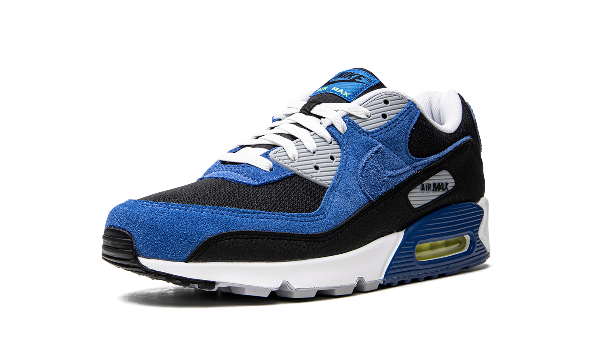 nike air max 90 black atlantic blue+DM0029-001+left diagnol single view