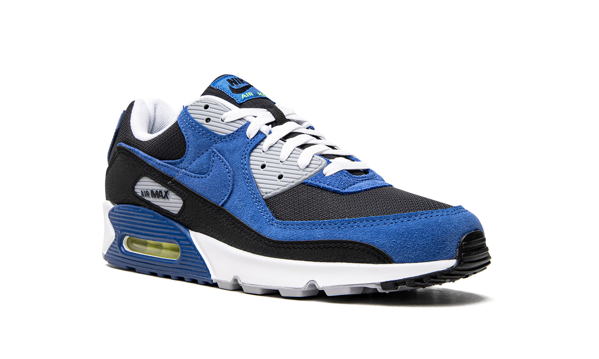 nike air max 90 black atlantic blue+DM0029-001+diagnol right view