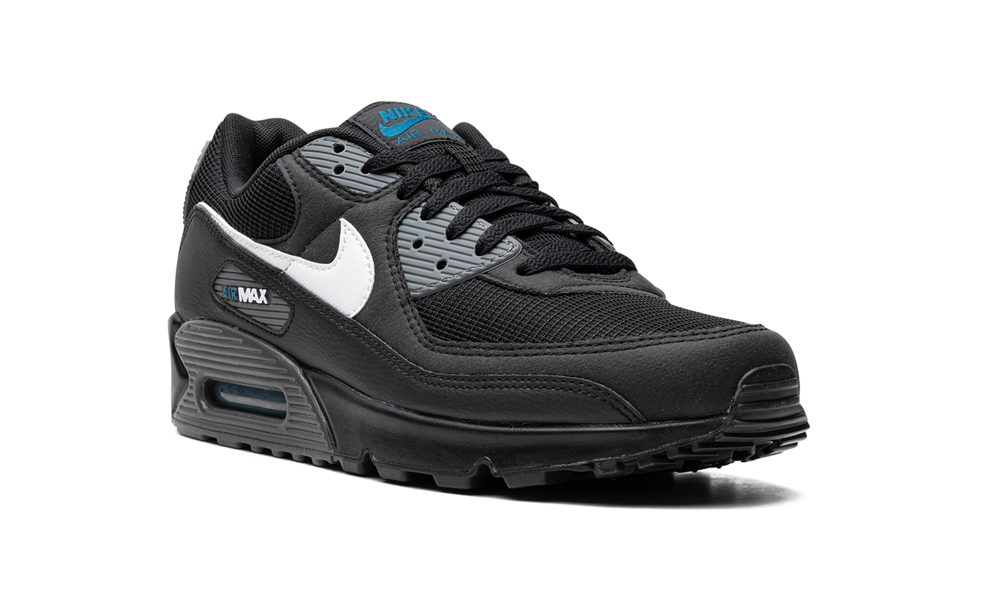 nike air max 90 black marina iron grey white+DR0145-002+diagnol right view