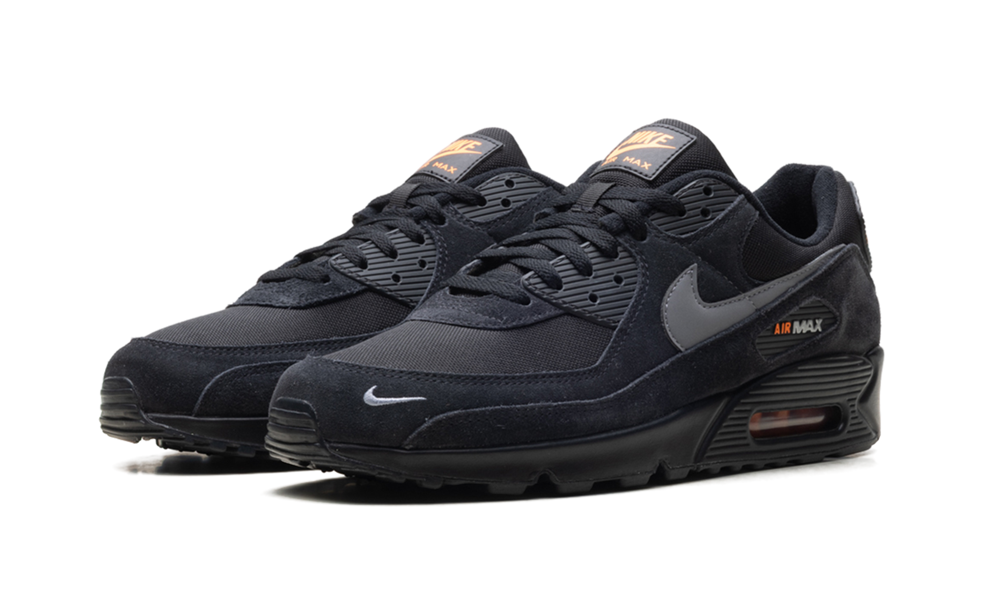 Nike Air Max 90 Black Metallic Cool Grey Orange