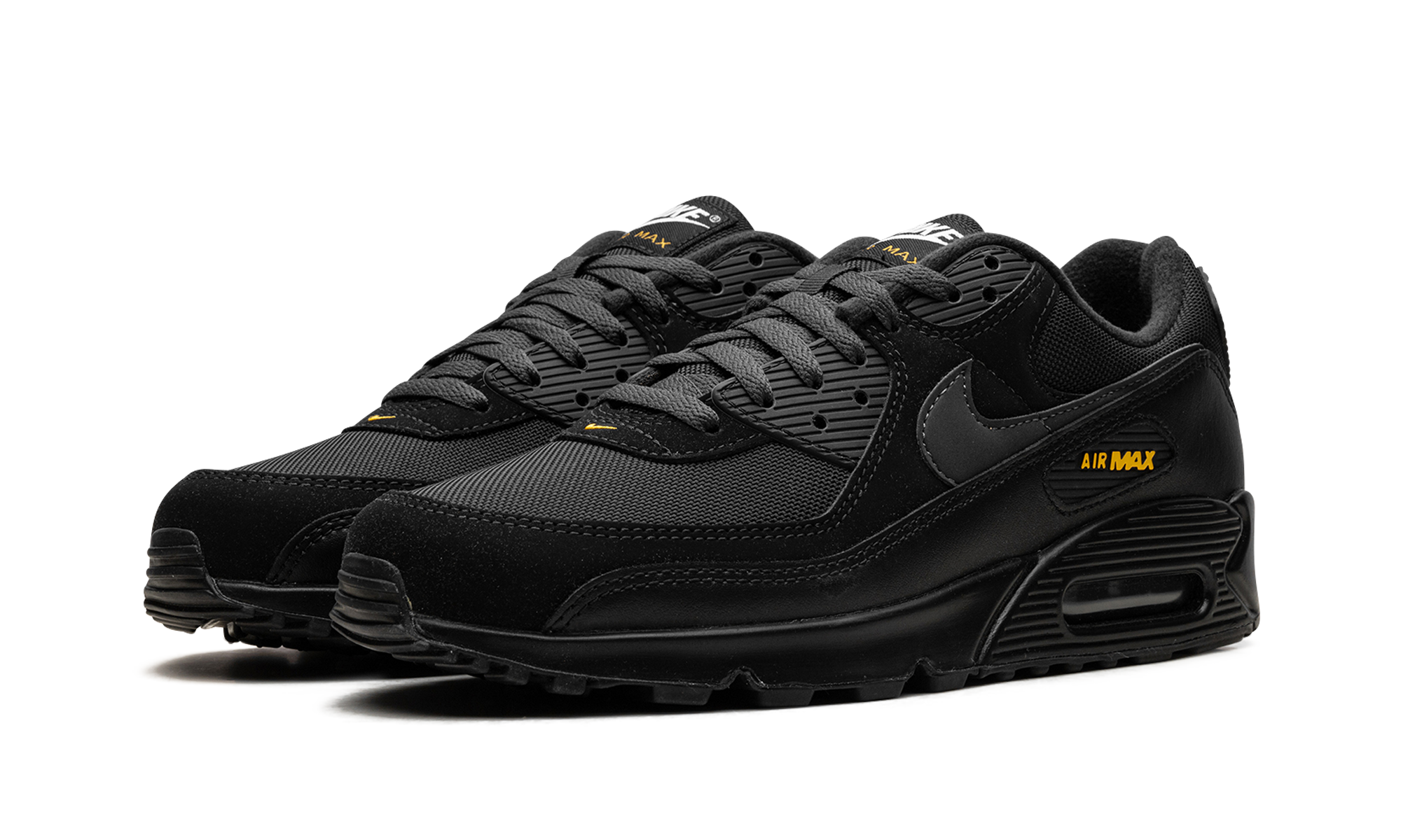nike air max 90 black speed yellow+HM0628-001+diagnol left view