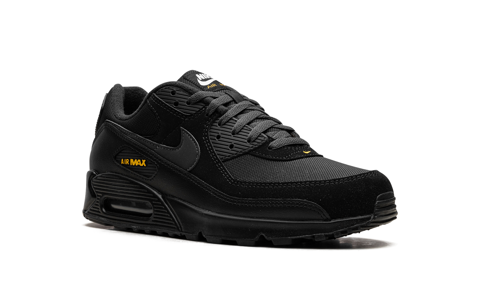 nike air max 90 black speed yellow+HM0628-001+diagnol right view