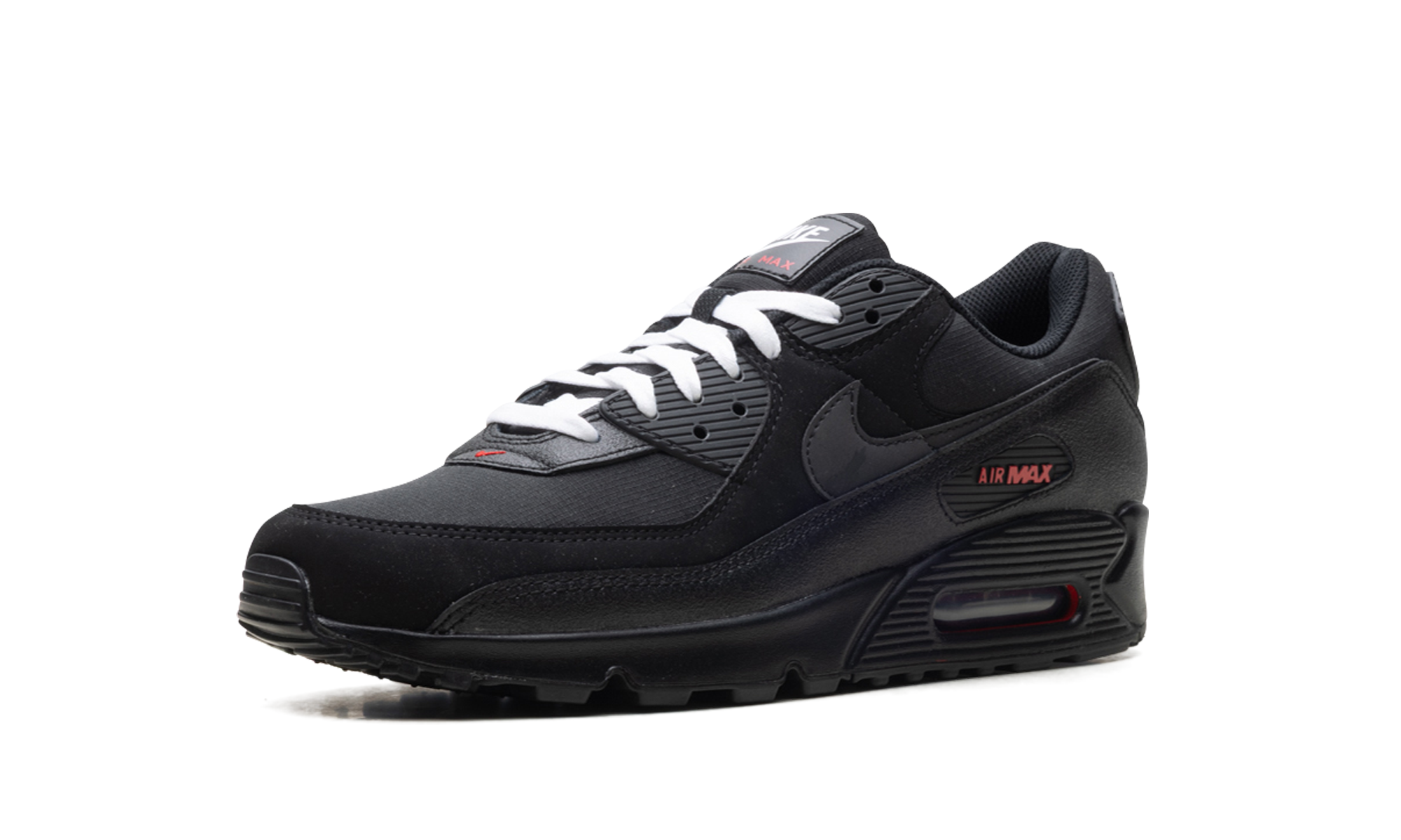 nike air max 90 black sport red+DC9388-002+diagnol right behind view