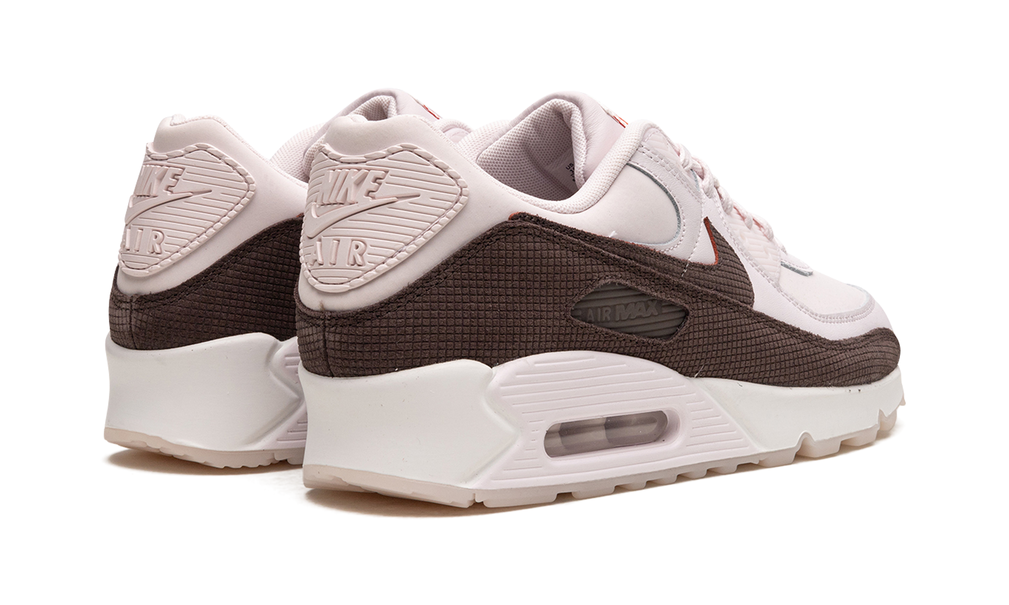 nike air max 90 brown tile+FD0789-600+diagnol right behind view