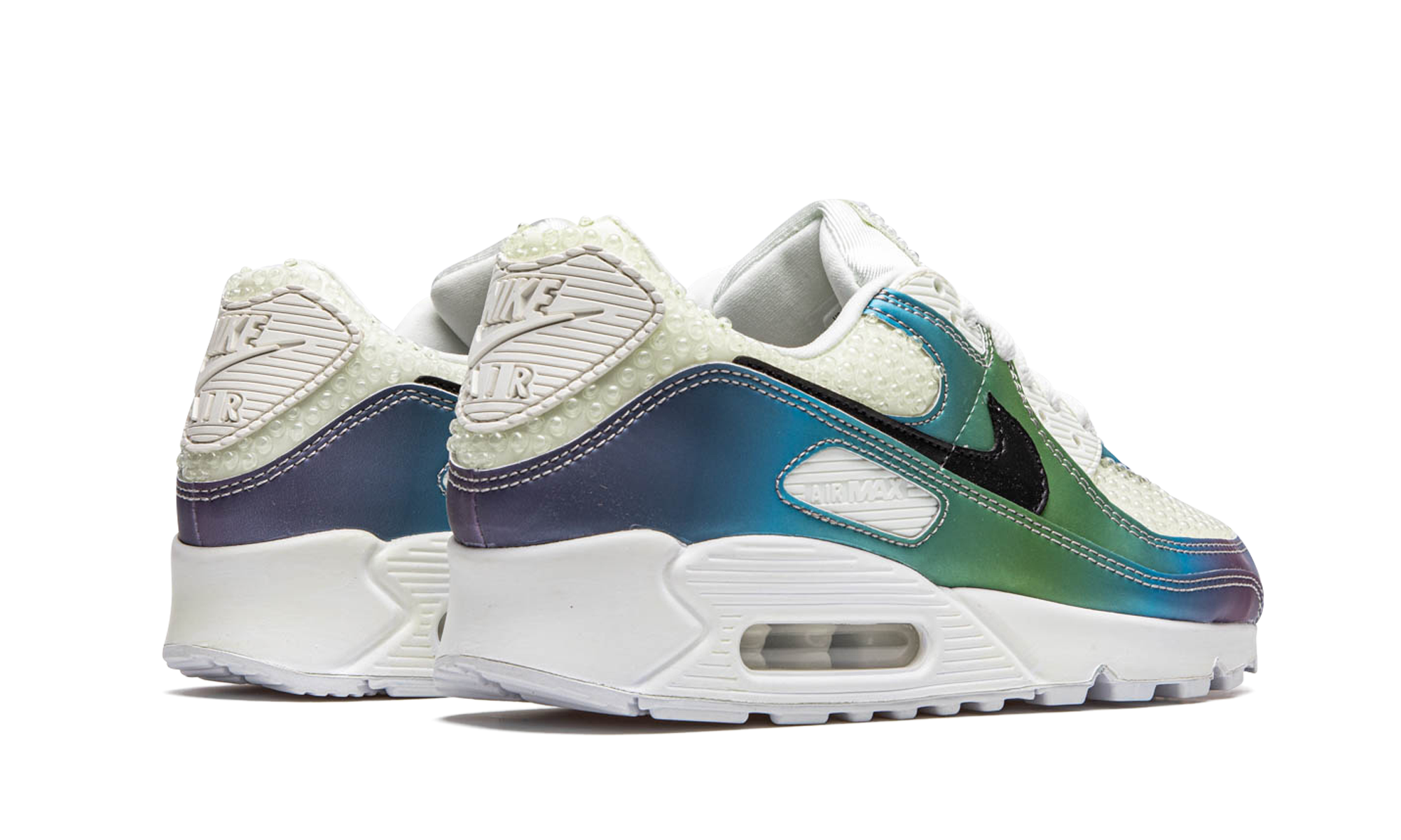 nike air max 90 bubble pack white+CT5066-100+diagnol right behind view