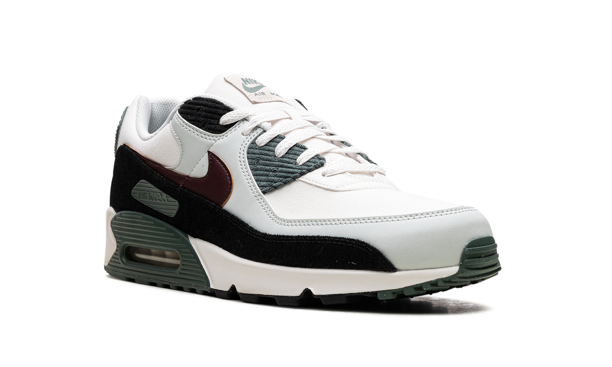 nike air max 90 burgundy crush vintage green+FV6059-001+diagnol right view