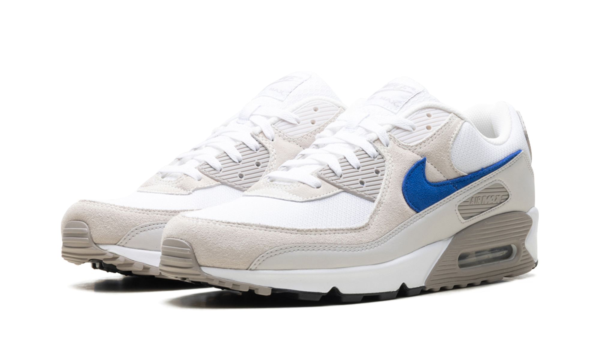nike air max 90 college grey racer blue+DM0029-110+diagnol left view