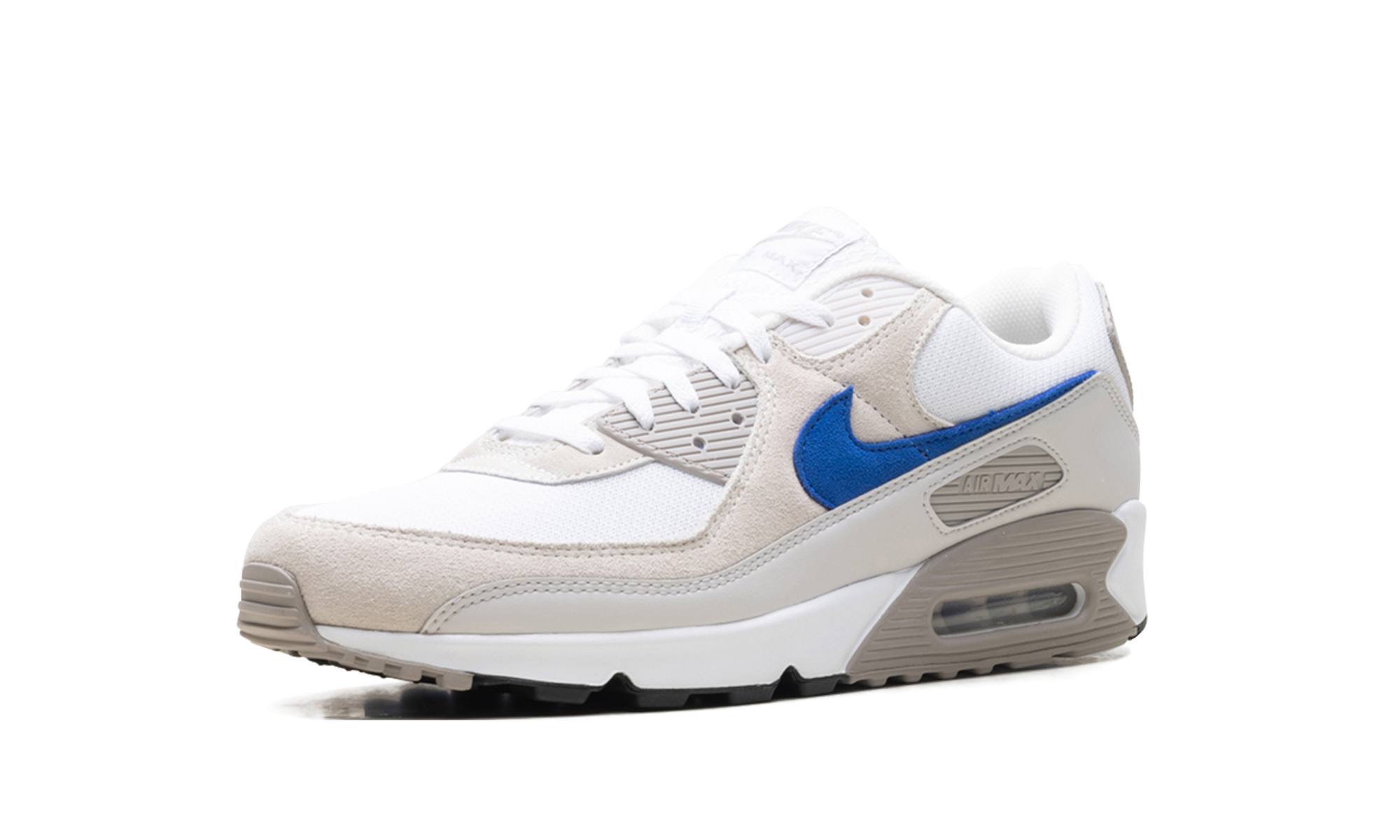 nike air max 90 college grey racer blue+DM0029-110+left diagnol single view