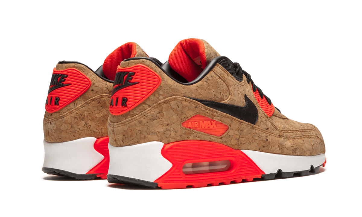 nike air max 90 cork women s+726485-700+diagnol right behind view