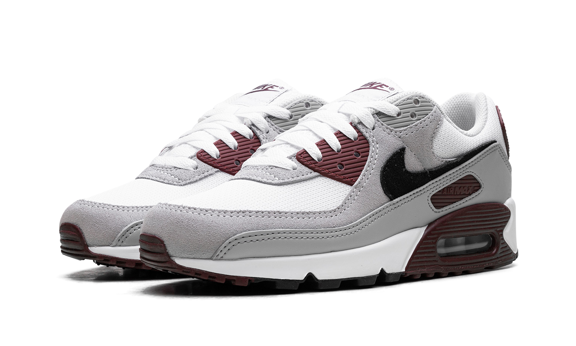 nike air max 90 dark team red+FN6958-101+diagnol left view